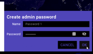 Membrane Control, creating an admin password