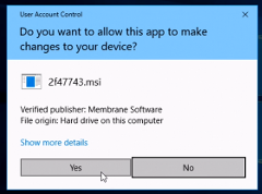 User Account Control window
